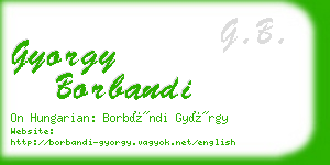 gyorgy borbandi business card